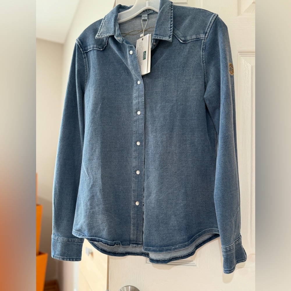 Horse back riding / equestrian/ buttondown / rodeo / denim / horses/ horse back